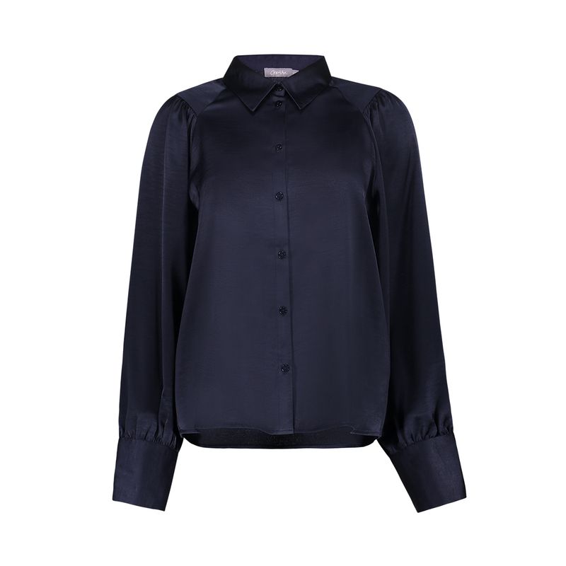 Geisha Blouse shiny Blauw