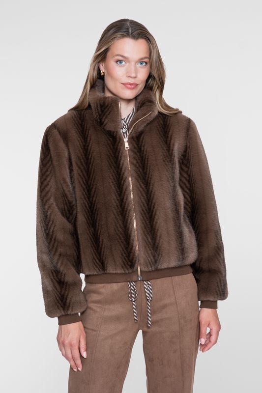 Geisha Jacket fake fur Bruin
