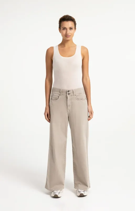 YAYA Broek met brede tailleband Grijs
