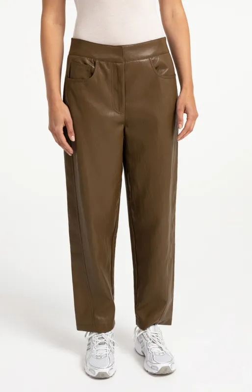 YAYA Broek van imitatieleer Bruin