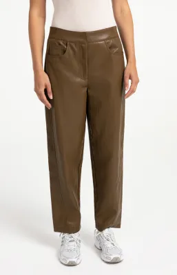 YAYA Broek van imitatieleer Bruin