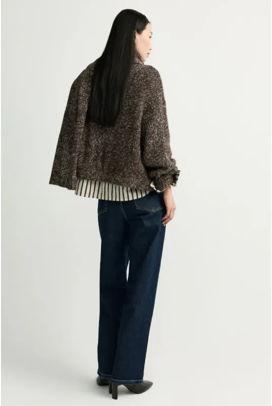 Xandres Cardigan met mohair Bruin