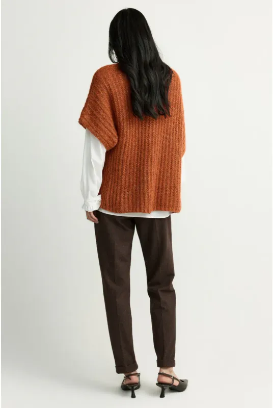 Xandres Geklede broek met smalle pijpen Bruin