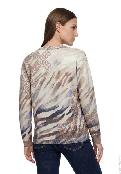Betty Barclay trui met lurexdraad Beige/ Blauw