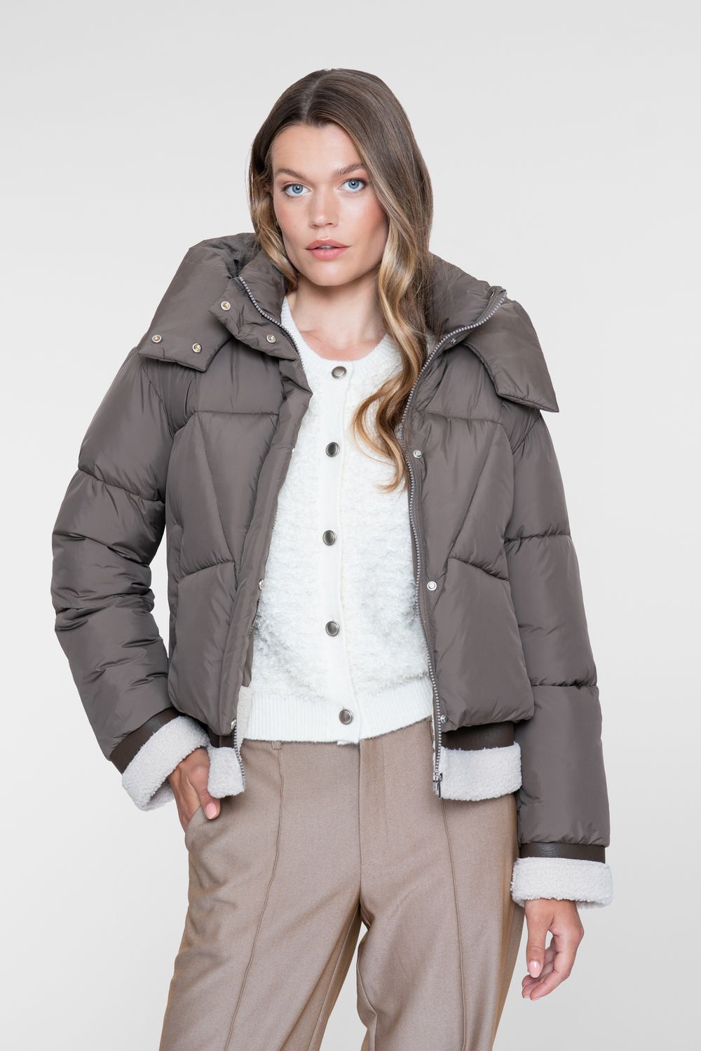 Geisha Jacket kort met teddy Bruin
