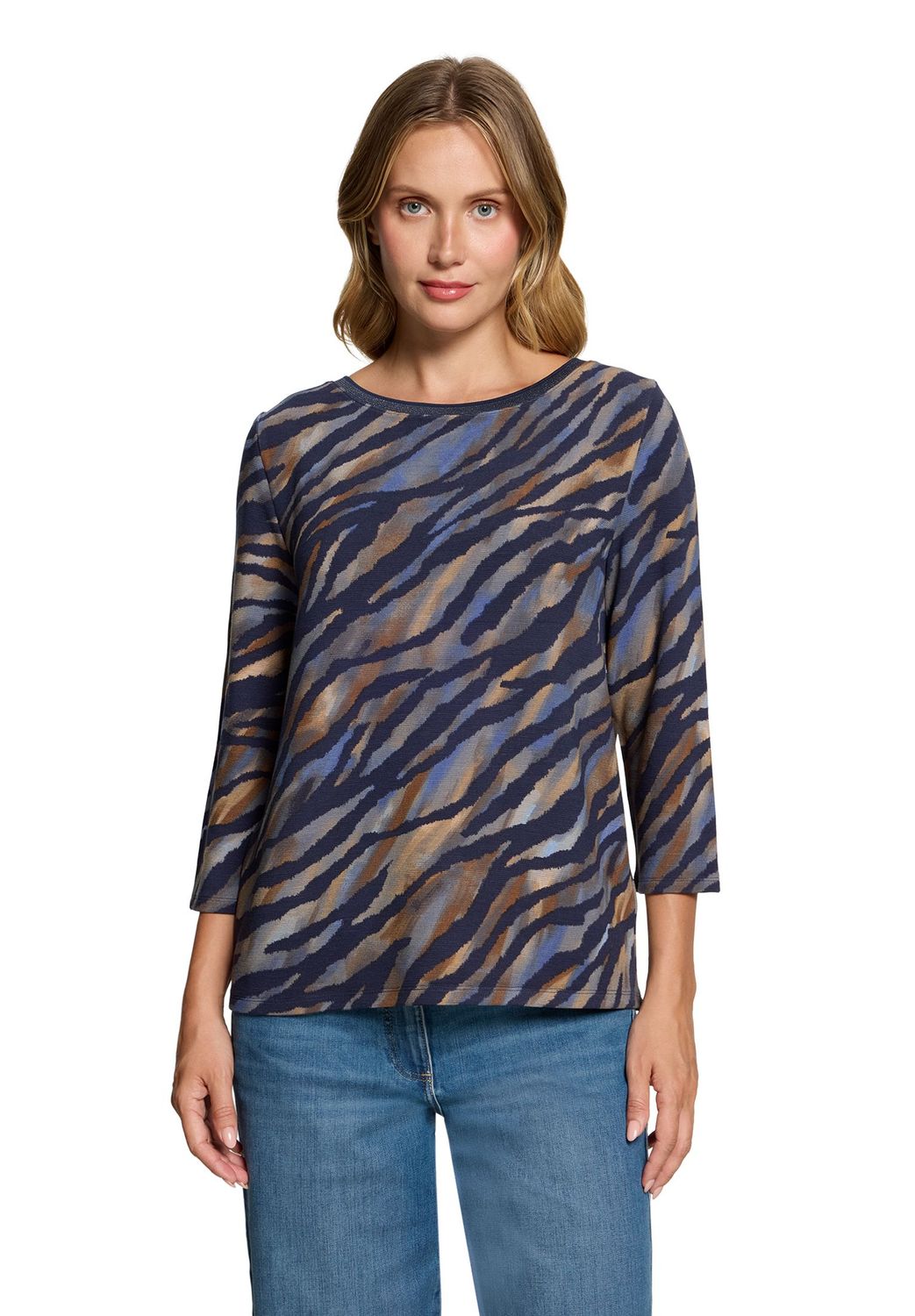 Betty Barclay top dieren-print Blauw/Bruin