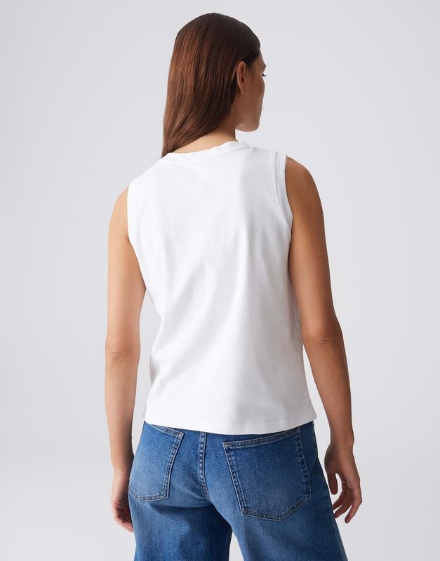 Opus Ilayda Regular jersey top Wit
