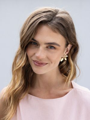Ellen Beekmans Oorstekers met blaadjes Goud