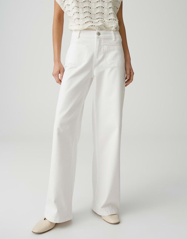 Opus Miva urban wijde jeans Ecru