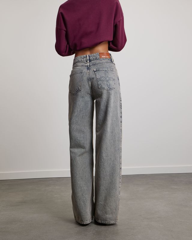 Pink Noir Shelly Wide Denim Jeans