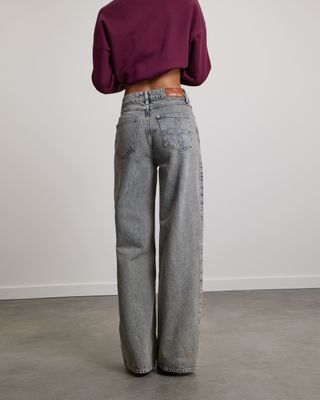 Pink Noir Shelly Wide Denim Jeans