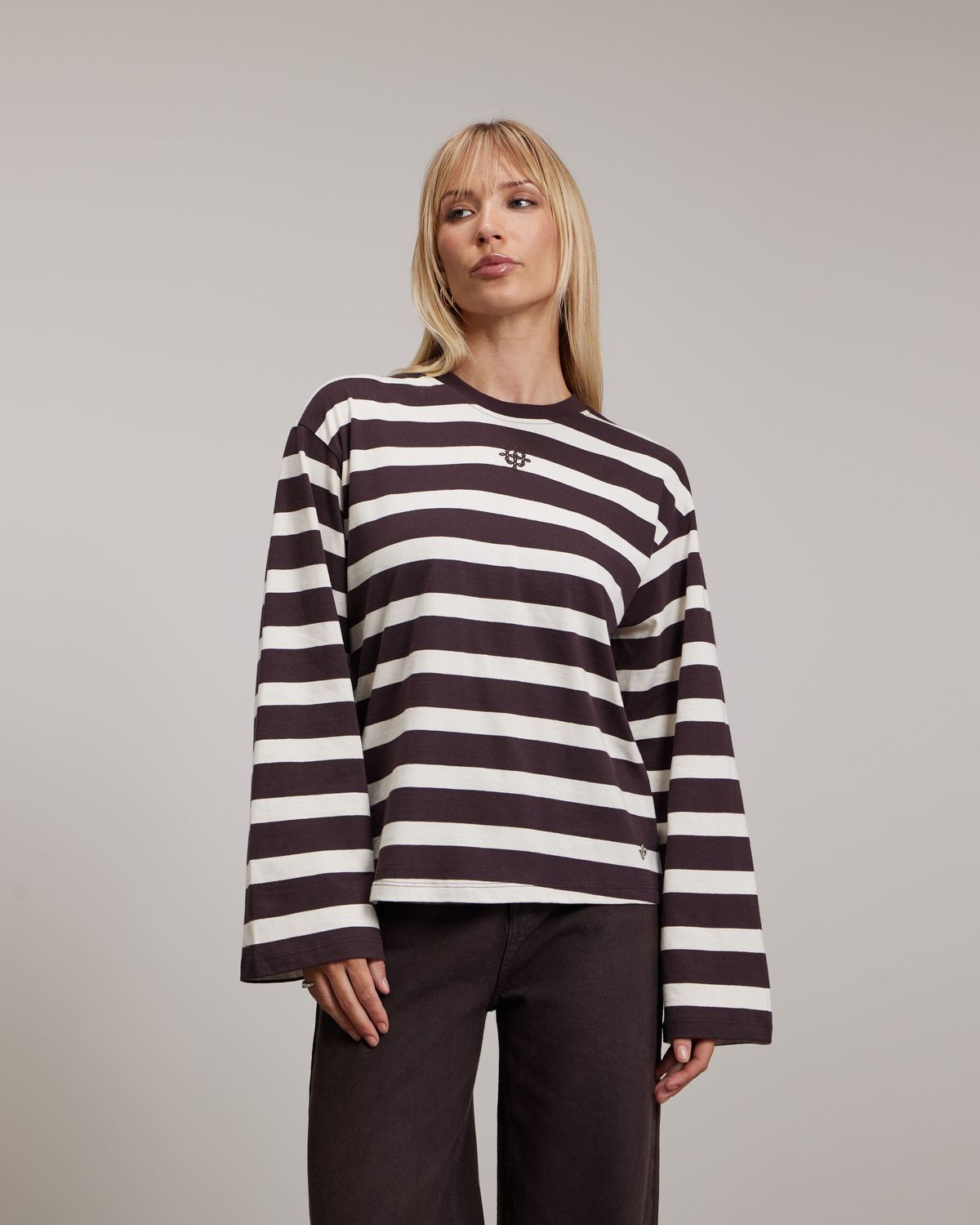 Pink noir Ismene Long-Sleeve T-shirt Bruin