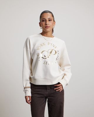 Pink Noir Merci Sweater Ecru