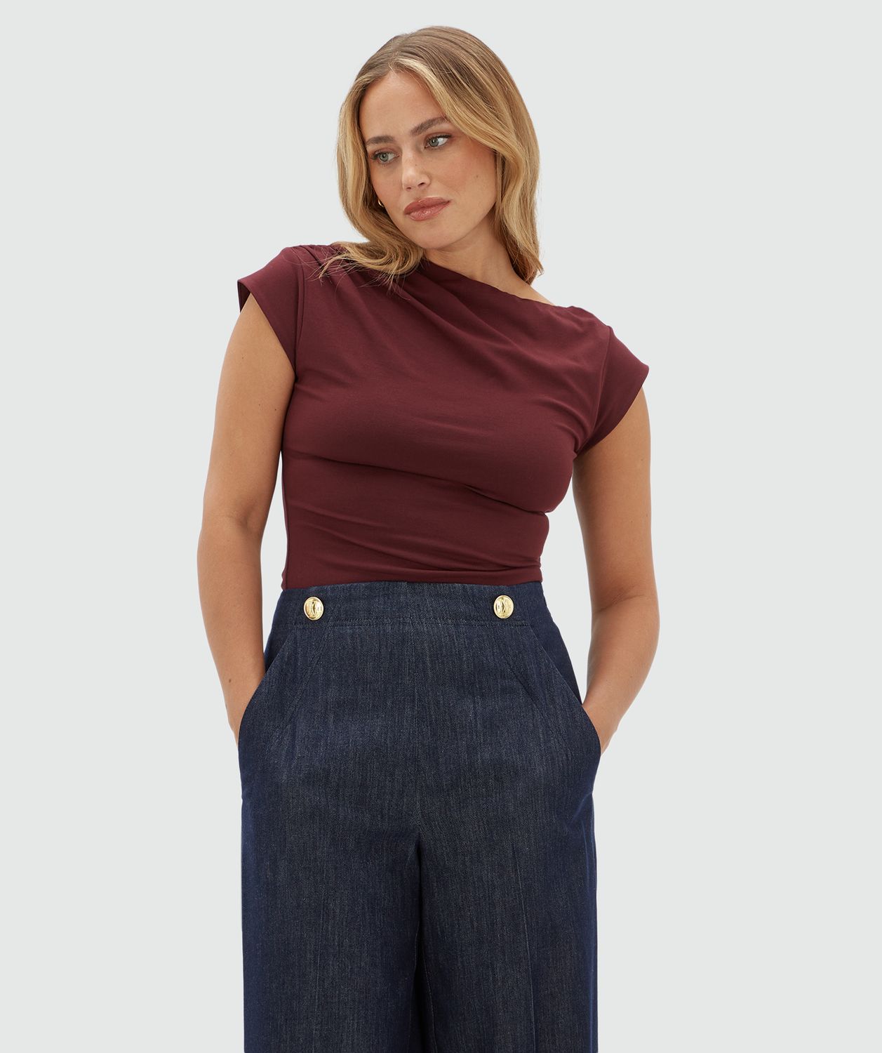 Josh V JV-PERCY Slim fit top burgundy