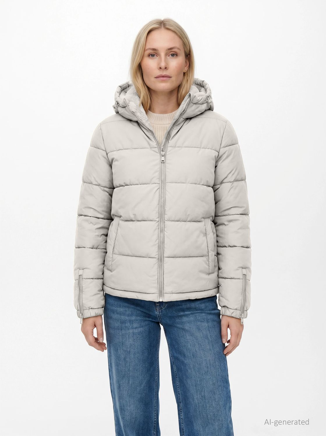 Covered Ladies WOVEN jacket  Alana Pumice Stone Grijs