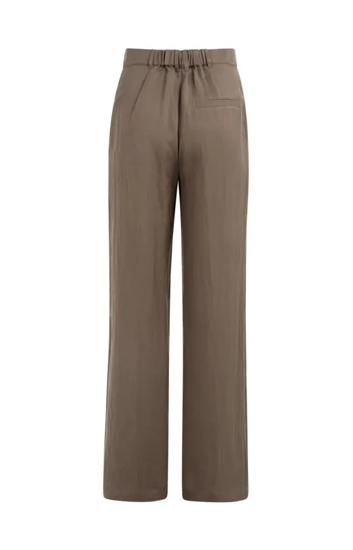 YaYa Woven wide leg trousers - L32 Bruin