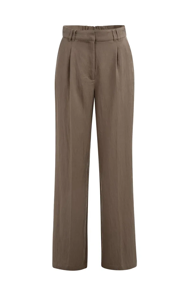 YaYa Woven wide leg trousers - L32 Bruin