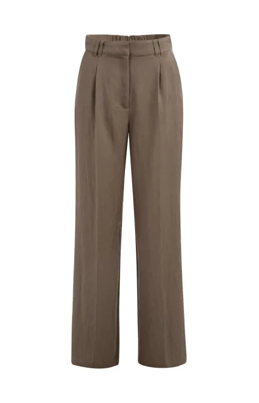 YaYa Woven wide leg trousers - L32 Bruin