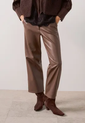 More&amp;More Fake Leather Culotte Bruin