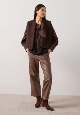 More&amp;More Fake Leather Culotte Bruin