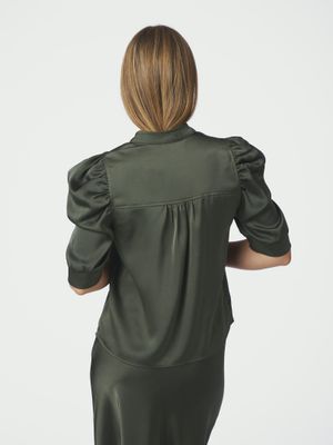 Neo Noir Roella Heavy Sateen Blouse Groen