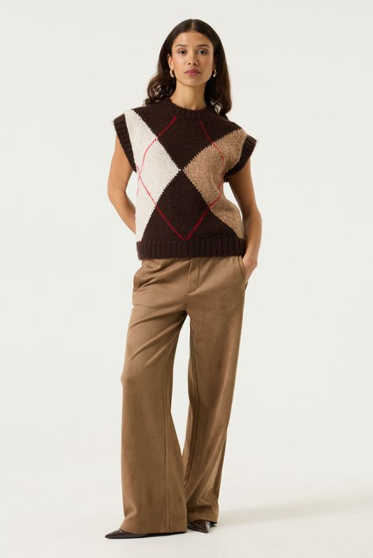 Garcia bruine suede broek
