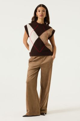 Garcia bruine suede broek