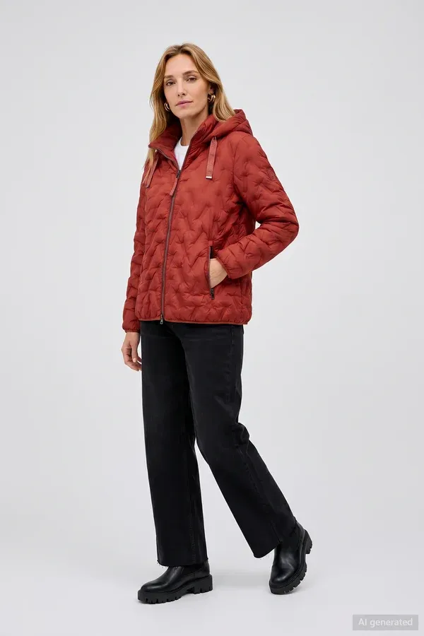 Barbara Lebek Jacke Stepp mit Kapuze Oranje