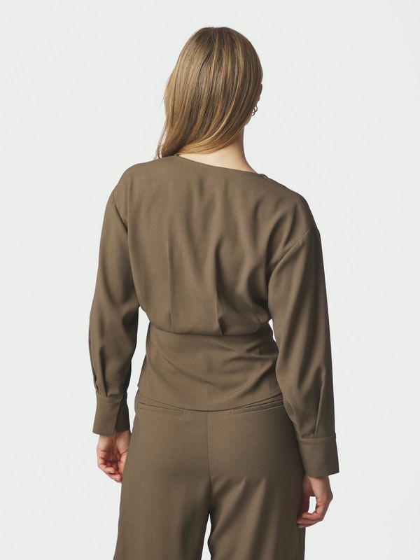 Neo Noir Reline Crepe Blouse Beige