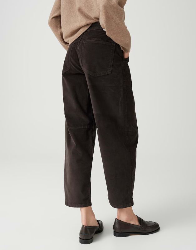 Opus LISSIE BOLDI Barrel-jeans van fijn corduroy Bruin