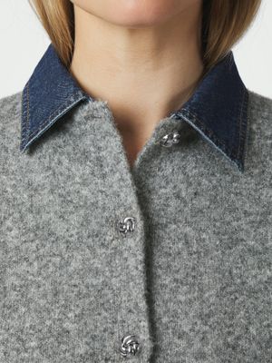 Neo Noir Amoria Knit Cardigan met denim graag