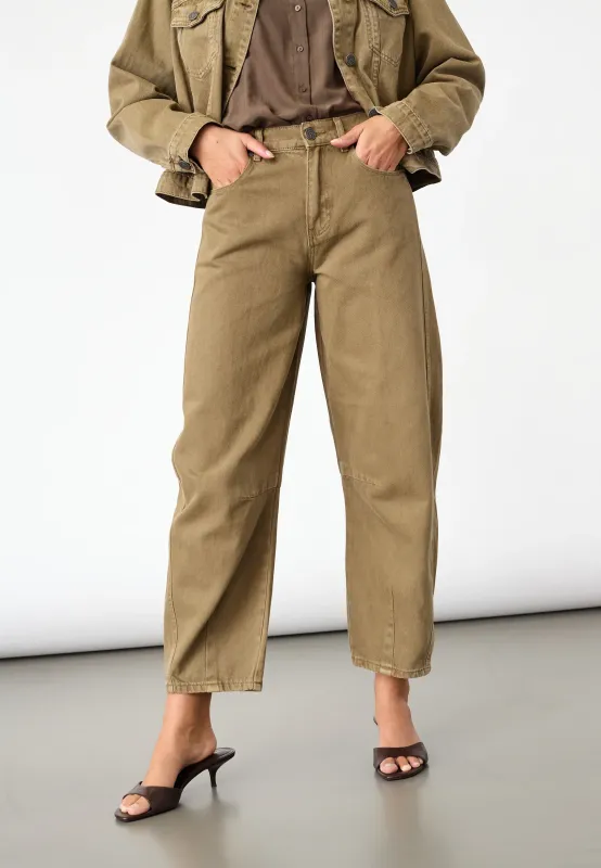 Sisters Point Fiora Barrel Broek Olijf