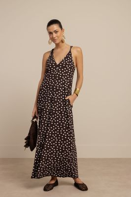 Studio Anneloes Norah 2way dot dress Bruin