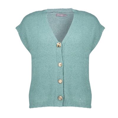 Geisha Knitted gilet with buttons Blauw  63711-20
