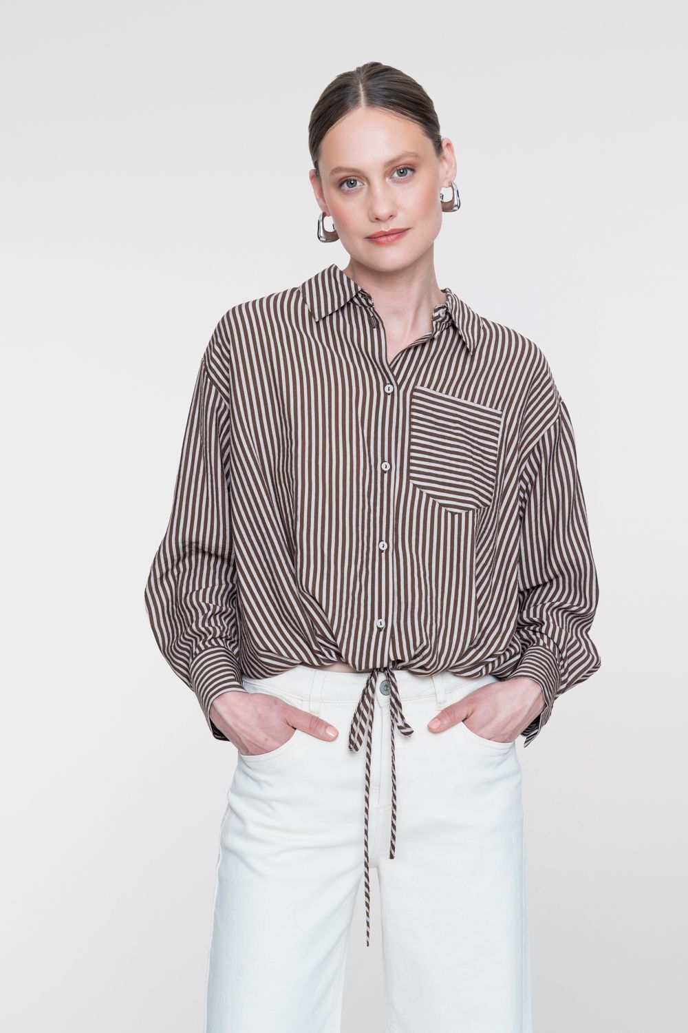 Geisha blouse Bruin