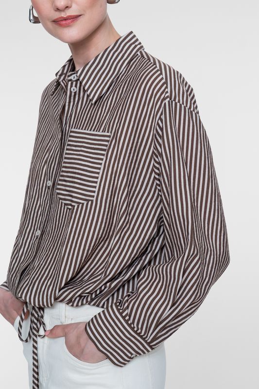 Geisha blouse Bruin