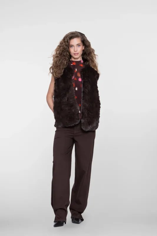 Geisha straight fit jeans met subtiel balloon detail Bruin