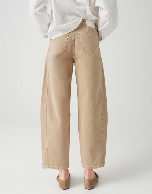 Opus LISSIE BOLDE Barrel-jeans van BCI-katoenmix Beige