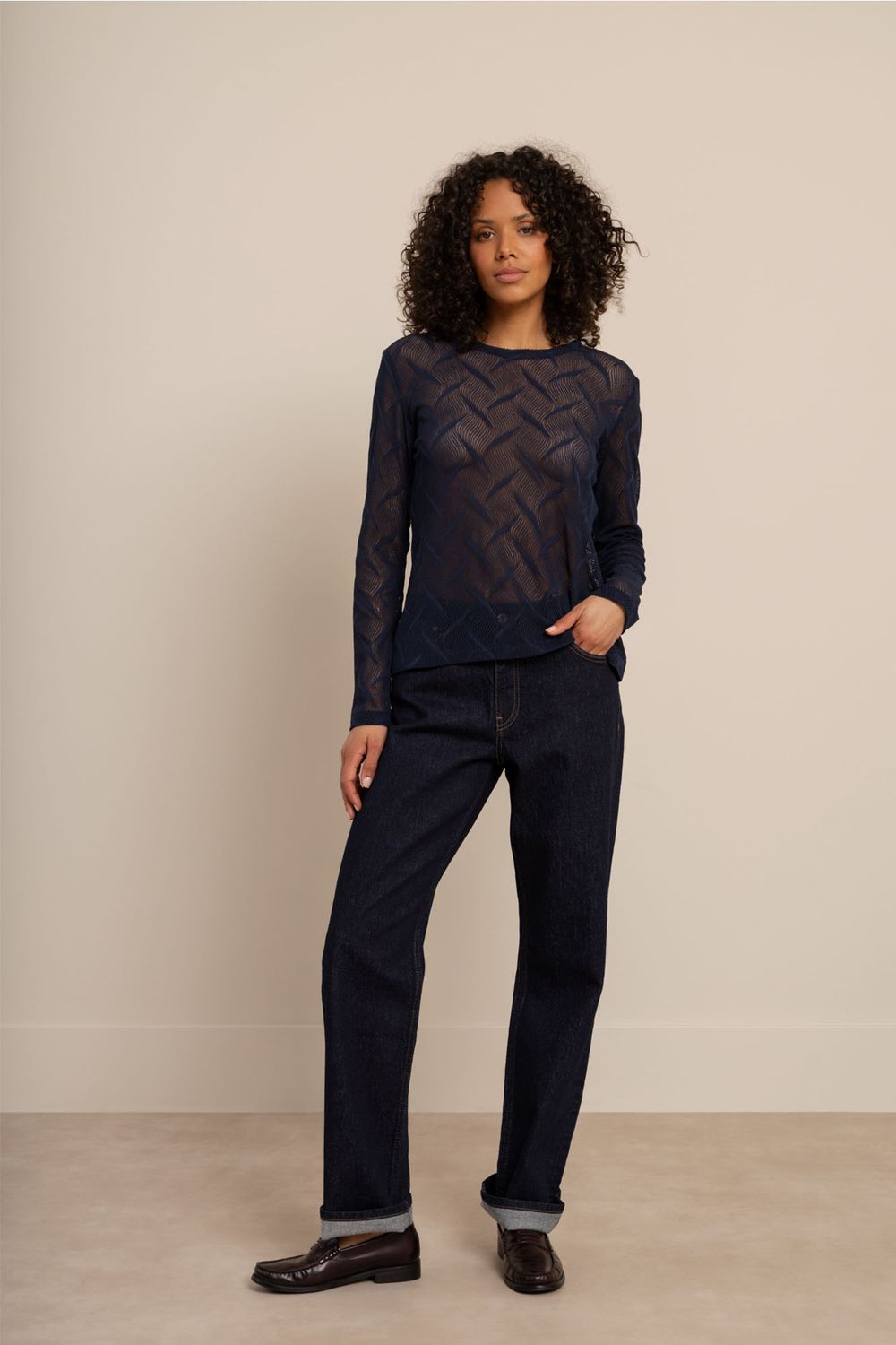 Studio Anneloes Reagan lace top Blauw