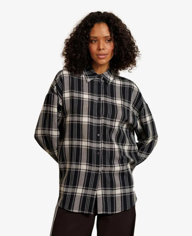 Studio Anneloes Leira check scarf blouse Blauw /bruin