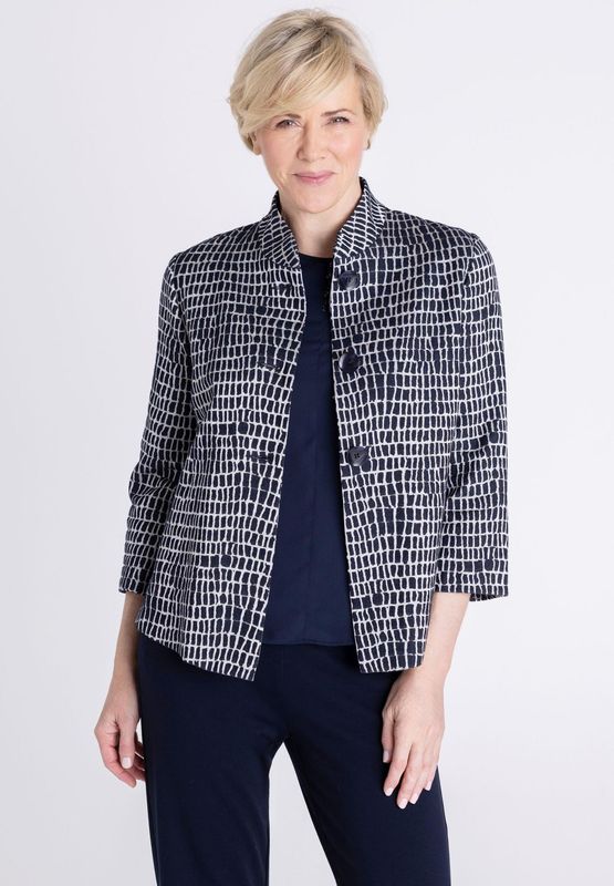 Frank Walder Blazer Met Print Blauw