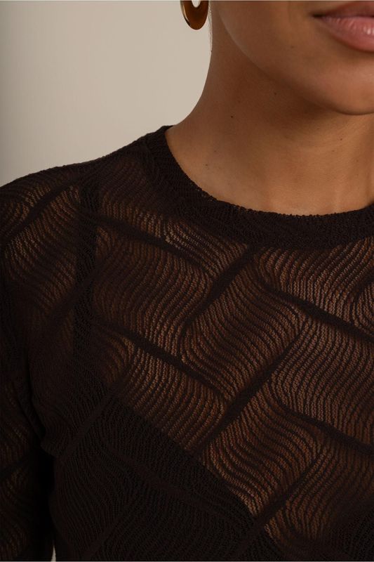 Studio Anneloes Reagan flaire lace top Bruin
