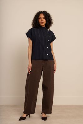 Studio Anneloes Danni gold stripe blouse Blauw