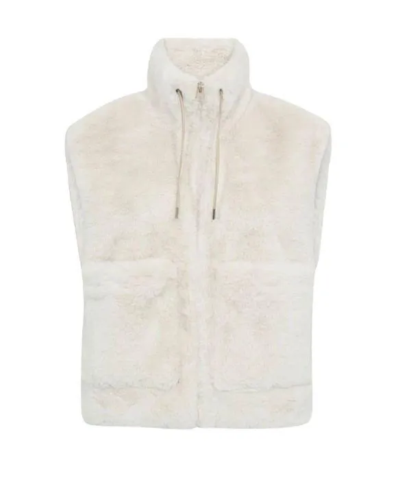 Freequent teddy vest Beige