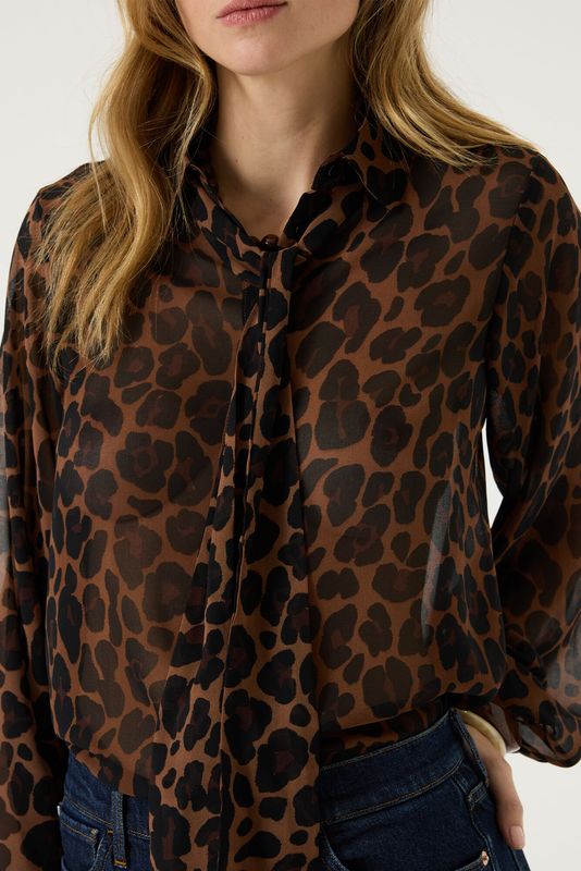 Garcia mesh blouse met strik
