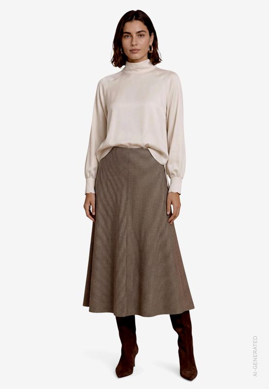 Zero Satijnenblouse met opstaande kraag