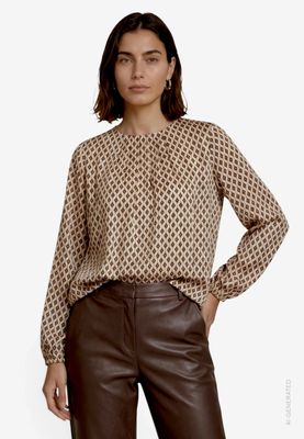 Zero Blouse met print bruin/camel