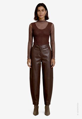 Zero mesh top lange mouw bruin