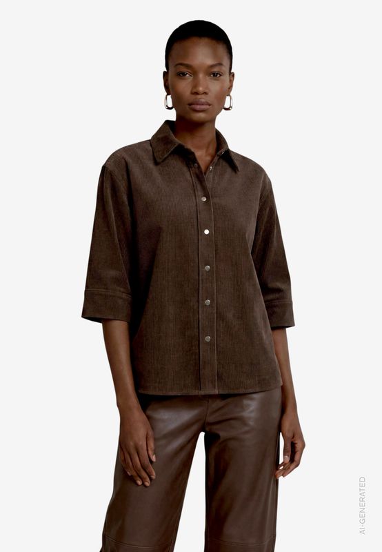 Zero Rib blouse bruin