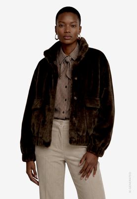Zero fake fur bontjas bruin